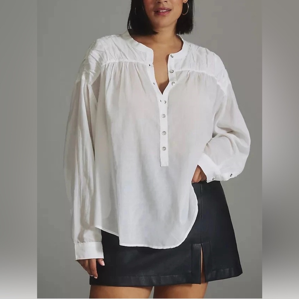 Anthropologie Pilcro Women's White Button Long Sleeve Blouse Summer Fall Size S - Picture 12 of 12